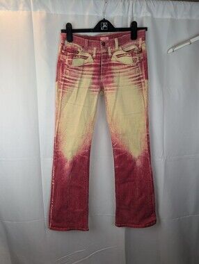Roberto Cavalli Angels Y2K Printed Jeans Size S(L In Teens) In VGUC